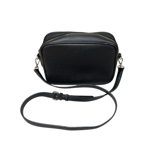 Angela Roi Grace Crossbody Purse– Black Pebbled Vegan Leather – Minimalist - Picture 1 of 15